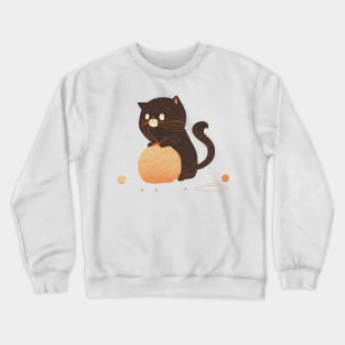 Cat Playing With A Ball Of String Crewneck Sweatshirt